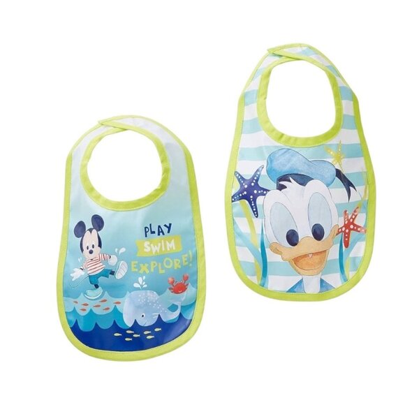 Disney Store Disney Baby Mickey Mouse Donald Duck Bib Set for Baby - Picture 1 of 7